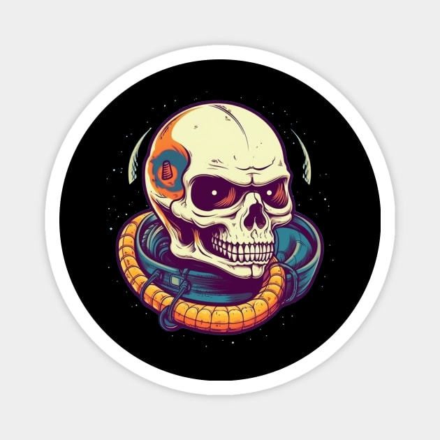 Skull Pilot Astronaut Crazy Magnet by TOKEBI